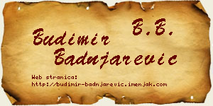 Budimir Badnjarević vizit kartica